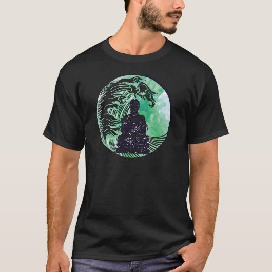 Typhoon Buddha Wave Emerald Smoke T-shirt (Voorkant)