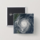 Typhoon Longwang nadert Taiwan Vierkante Button 5,1 Cm (Voorkant /achterkant)