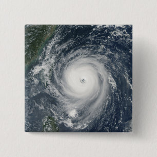 Typhoon Longwang nadert Taiwan Vierkante Button 5,1 Cm