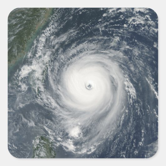 Typhoon Longwang nadert Taiwan Vierkante Sticker (Voorkant)