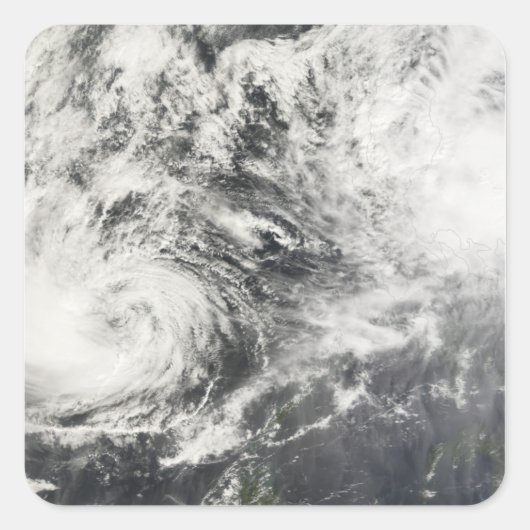 Typhoons Mitag en Hagibis Vierkante Sticker (Voorkant)