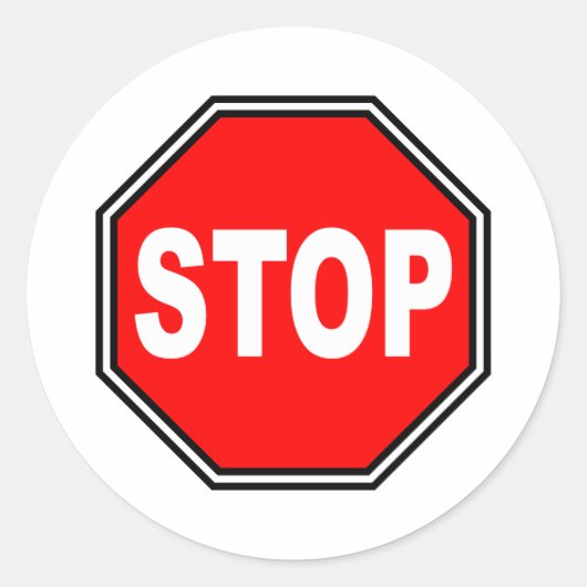 Typical Stop Sign Ronde Sticker (Voorkant)