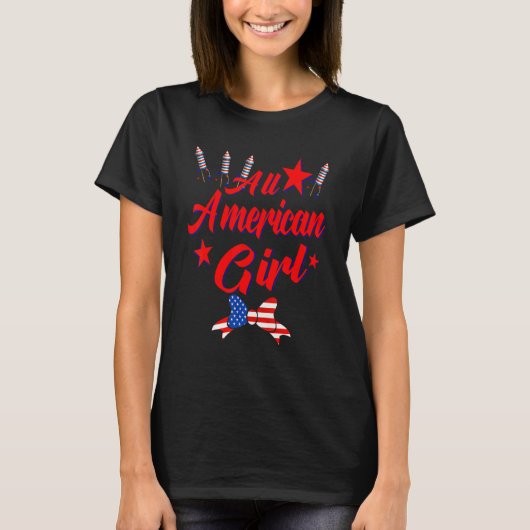 Typisch Amerikaans Meisje 1 T-shirt (Voorkant)