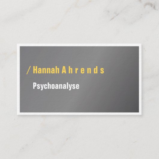 Typisch bezoekende kaarten geel visitekaartje (Voorkant)