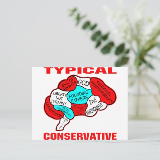 Typisch conservatief brein briefkaart (Staand voorkant)