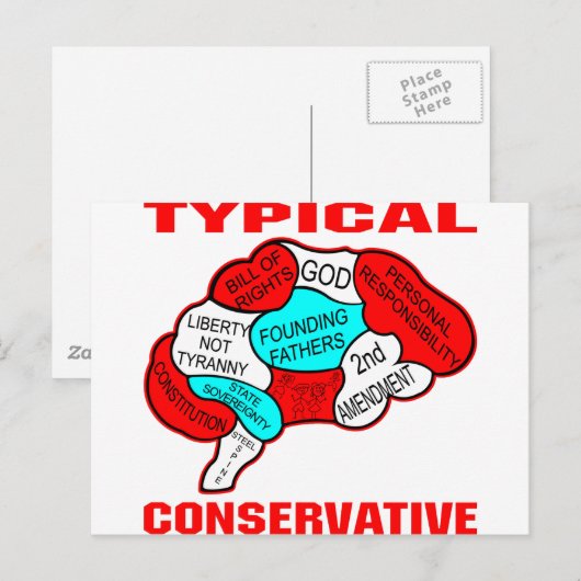 Typisch conservatief brein briefkaart (Voorkant / Achterkant)