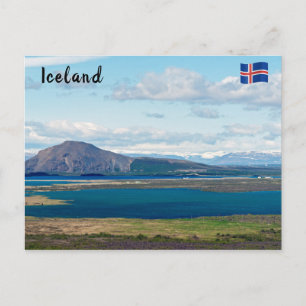 Typisch IJslands ochtend zeelandschap met boerderi Briefkaart