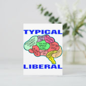 Typisch liberaal-socialistische brein briefkaart (Staand voorkant)