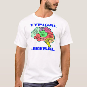 Typisch liberaal-socialistische brein t-shirt