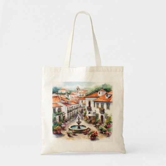 Typisch portugees dorp canvas tas (Voorkant)