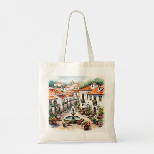 Typisch portugees dorp tote bag (Achterkant)