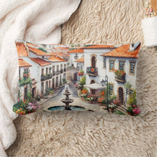 Typisch portugees dorp waterverf kussen