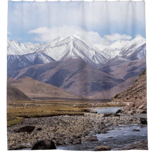 Typisch Tibetaans berglandschap Douchegordijn (Voorkant)