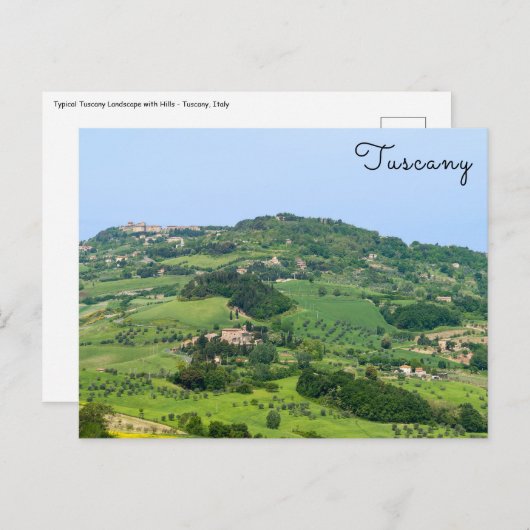 Typisch Toscaans landschap met heuvels - Italië Briefkaart (Voorkant / Achterkant)