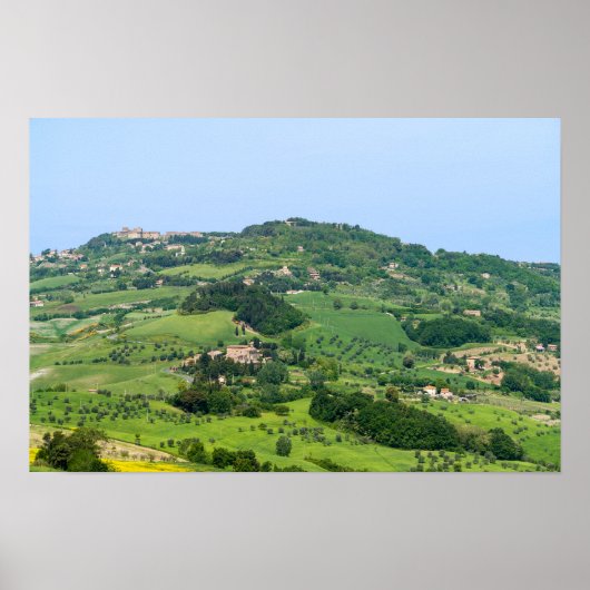 Typisch Toscaans landschap met heuvels - Italië Poster (Voorkant)