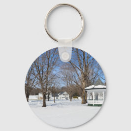 Typisch Vermont dorp in de winter Sleutelhanger