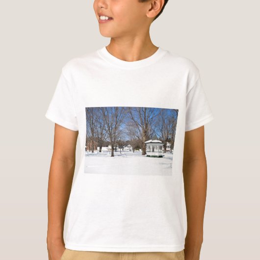 Typisch Vermont dorp in de winter T-shirt (Voorkant)