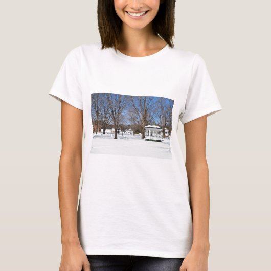 Typisch Vermont dorp in de winter T-shirt (Voorkant)