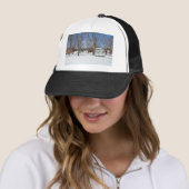 Typisch Vermont dorp in de winter Trucker Pet (In situ)