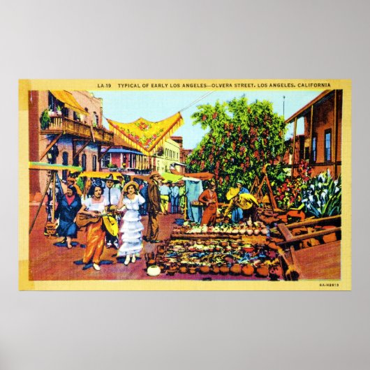 Typisch voor Early Los Angeles - Olvera Street Poster (Voorkant)