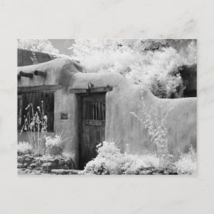 Typische adobe deur en ingang in Santa Fe, New Briefkaart
