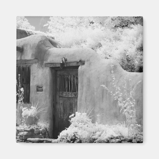 Typische adobe deur en ingang in Santa Fe, New Magneet (Voorkant)