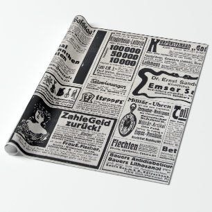 Typische advertenties in het Duits in een nieuw Eu Cadeaupapier