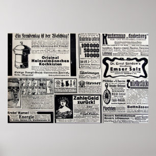 Typische advertenties in het Duits in een nieuw Eu Poster