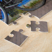 Typische Amsterdam scene met fietsen en kanalen Legpuzzel (Zijkant)