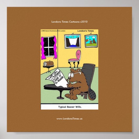 Typische Bevers Willen Uniek Grappig Poster (Voorkant)