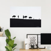 Typische bomen in Toscane Poster (Thuiskantoor)