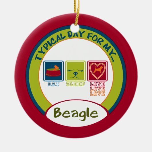 Typische dag voor mijn beagle | Versiering Keramisch Ornament (Voorkant)