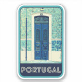 Typische deur- en tegels, illustratie Portugal Sticker (Voorkant)