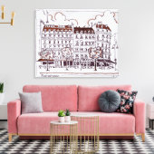 Typische Haussmann | Boulevard Montparnasse, Parij Canvas Afdruk (Insitu (Woonkamer))