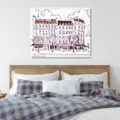 Typische Haussmann | Boulevard Montparnasse, Parij Canvas Afdruk (Insitu (Slaapkamer))
