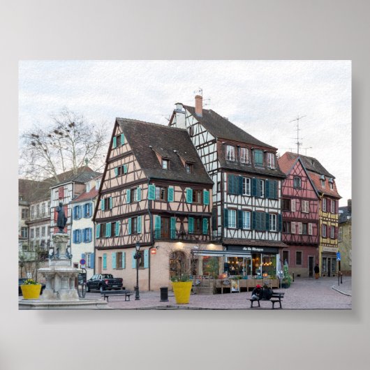 Typische huizen in Colmar Poster (Voorkant)