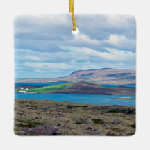 Typische IJslandse ochtendkroon met boerderijen