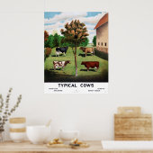  typische Koeien Holstein Jersey Short-Horn Poster (Keuken)