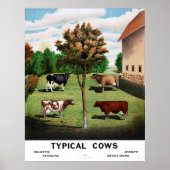  typische Koeien Holstein Jersey Short-Horn Poster (Voorkant)