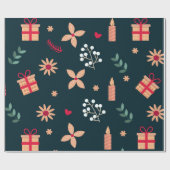 Typische motieven voor kerstdag cadeaupapier (Vlak)