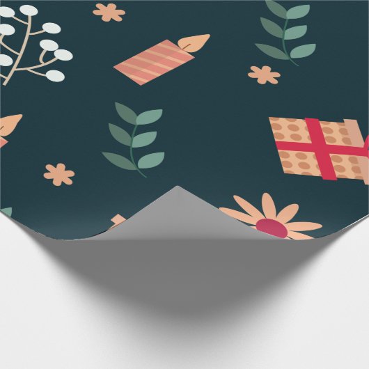 Typische motieven voor kerstdag cadeaupapier (Hoek)