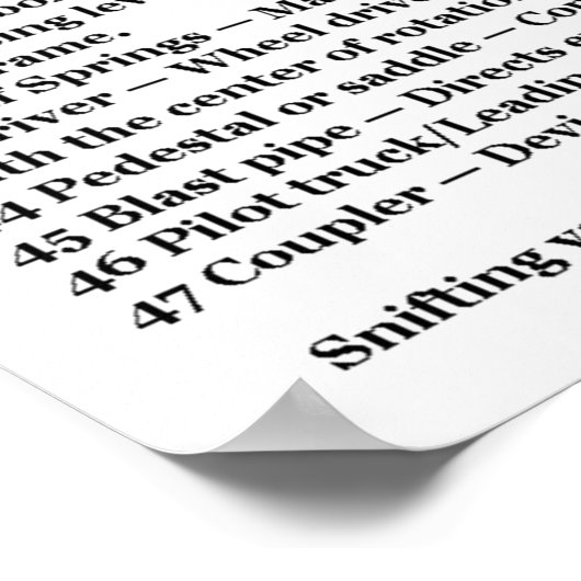 Typische onderdelen in een diagram van een stoomlo poster (Hoek)