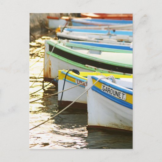 Typische plaatselijke vissersboten briefkaart (Voorkant)