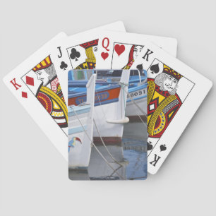 Typische Provençaalse vissersboten geschilderd in Pokerkaarten