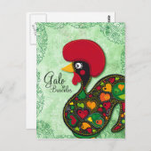 Typische rooster van Barcelona - Galo de Barcelos Briefkaart (Voorkant / Achterkant)