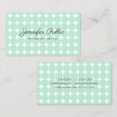 Typische Sjabloon Elegant Mint Green White Modern  Visitekaartje (Voorkant / Achterkant)