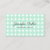 Typische Sjabloon Elegant Mint Green White Modern  Visitekaartje (Voorkant)