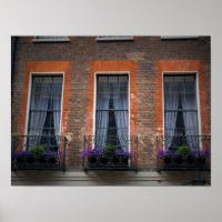 Typische Springtime London Window Flower Boxes