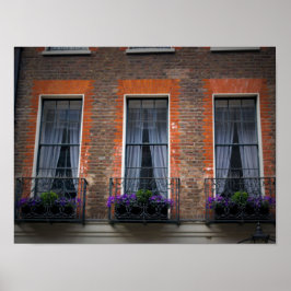 Typische Springtime London Window Flower Boxes Poster