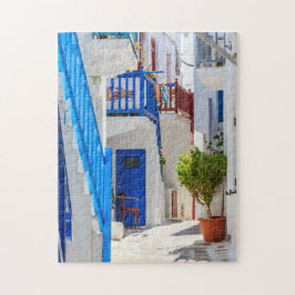 typische straat in Mykonos Legpuzzel